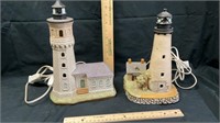 2 Lefton Lighthouse Portable Lamps not tested