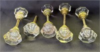 9 vintage MCM glass doorknobs