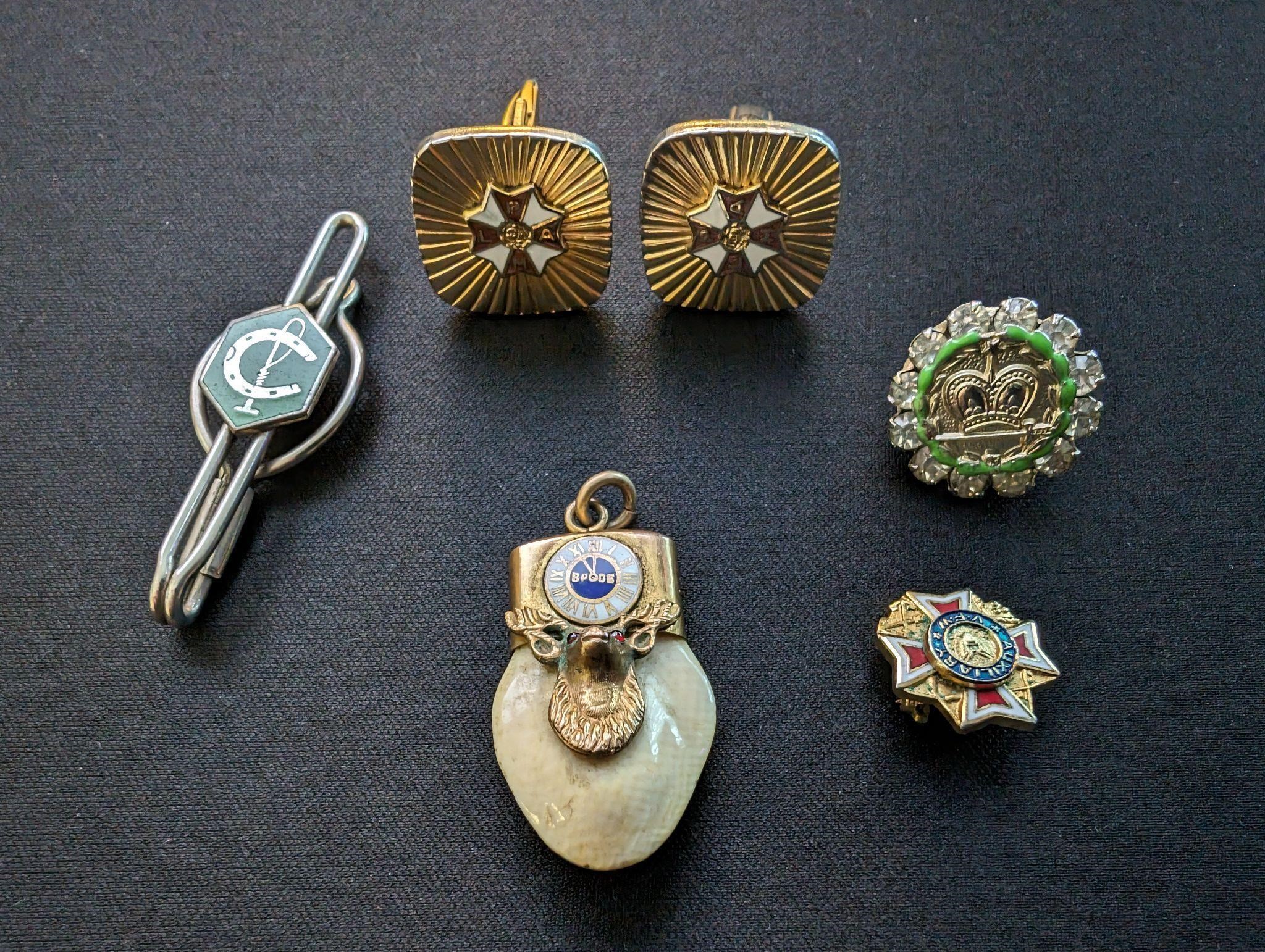 Vintage Lodge Pins, Cufflinks