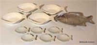 11 Pc Lot - Fish dishware