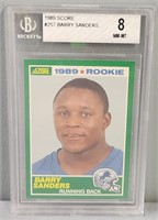 1989 Score Barry Sanders RC BGS 8 Football Card