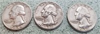 3 1959 Silver Quarters