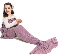 JR.WHITE Kids Mermaid Tail Blanket  Dark Pink