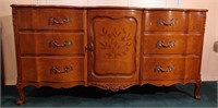 Burl Wood Sideboard w/Intricate Wood Inlays