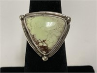 Sterling Triangle Stone Ring 6.4gr TW Sz 5.5