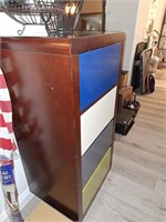 TALL WOOD FILE CABINET COLORED FRONTS