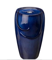 Cobalt Blue Ceramic Outdoor Fountain