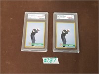 Two graded Tiger Woods golf cards