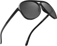 $23  Polarized Aviator Sunglasses (Black/Grey)