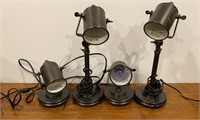 4 - Mini Spotlight Table Lamps, Extension Cords