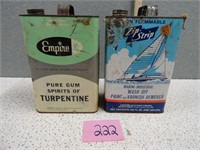 (2) Vintage Empire and Zip Strip Gallon Tins