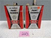 (2) Ace Hardware Paint Thinner Gallon Tins