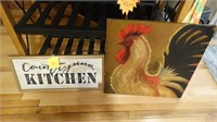 COUNTRY KITCHEN SIGN,CHICKEN PIC.