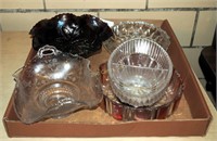 Iridescent & Clear Glass Collectible Dish Lot