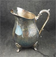 Vintage 9" Ornate Silverplated Water Pitcher