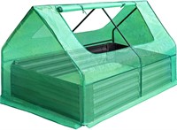 Quictent 4x3x1 Ft Steel Raised Garden Bed (Green)