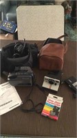 Polaroid camper and vhs Panasonic camera