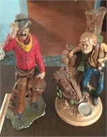 Vintage cowboys ceramic Decor 2pc