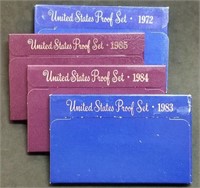 1972, 1983, 1984, 1985 US Mint Proof Sets MIB