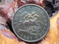 1850 Canadian One Penny Bank Token