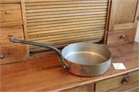 Large Copper sauté Skillet Pan cast iron handle