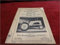 Massey Harris Tractor Repair parts list.