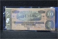 1864 CONFEDERATE $10 NOTE