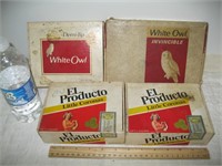 4 VINTAGE CIGAR BOXES INCLUDING WHITE OWL