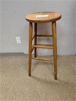 Oak wooden stool.