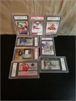 (8) Graded Autographed Football Rookie Cards