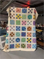 5-PATCH ANTIQUE HAND STITCHED QUILT