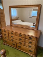 Maple dresser with mirror 60 inches long 20