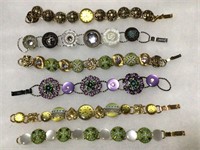6 HANDCRAFTED  VICTORIAN BUTTON BRACELETS  #6