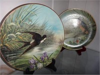 2X$ Hand Painted 1891 Bird Plates A. Slatter