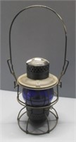 Adlake Kero blue globe lantern. Measures: 9.5"