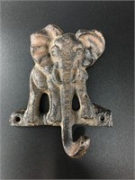 Brand new cast iron elephant wall hook, 4.5" long