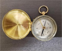Vintage Made in France Brass Case Compass
