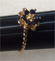 14K Gold and  sapphire  ring