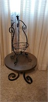 Retro side table with wrought iron stand
