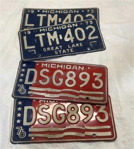Vintage License Plates Pairs