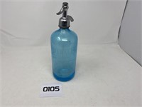 Vintage blue seltzer bottle