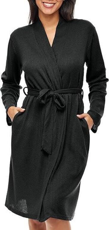 Del Rossa Women's Ribbed Knit Robe