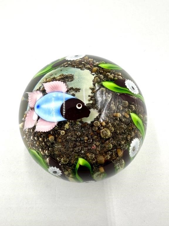 Lee Hudin Fish Themed Paperweight