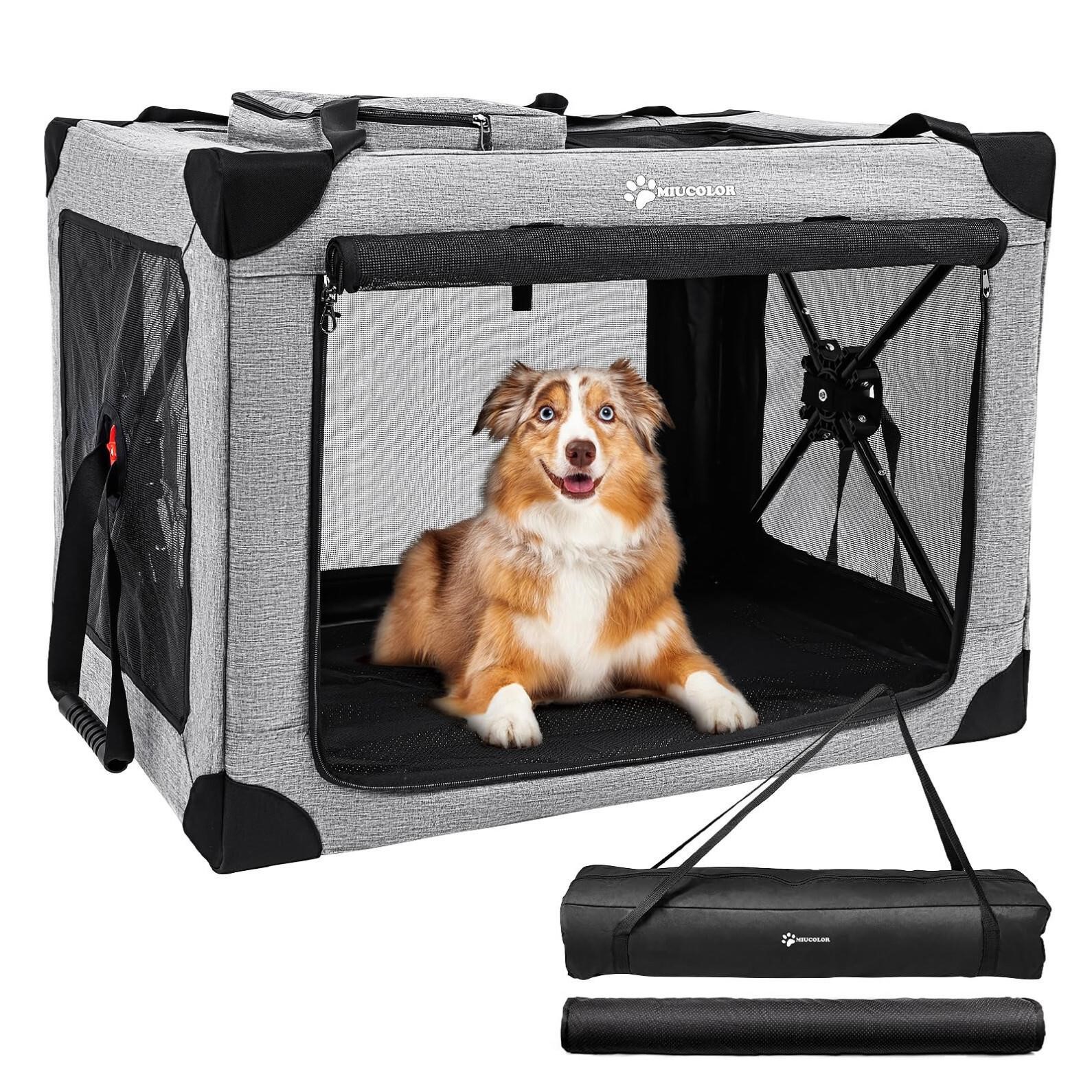 MIU COLOR Portable Quick Set-up Dog Crate for Med