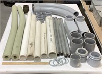PVC & metal pipe fittings w/pipe insulation