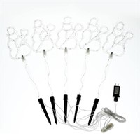 (4) Lighted Snowman Stakes (Set of 5)