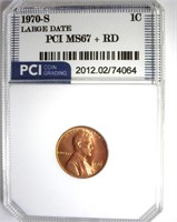 1970-S Lg Date Cent MS67+ RD LISTS $2000