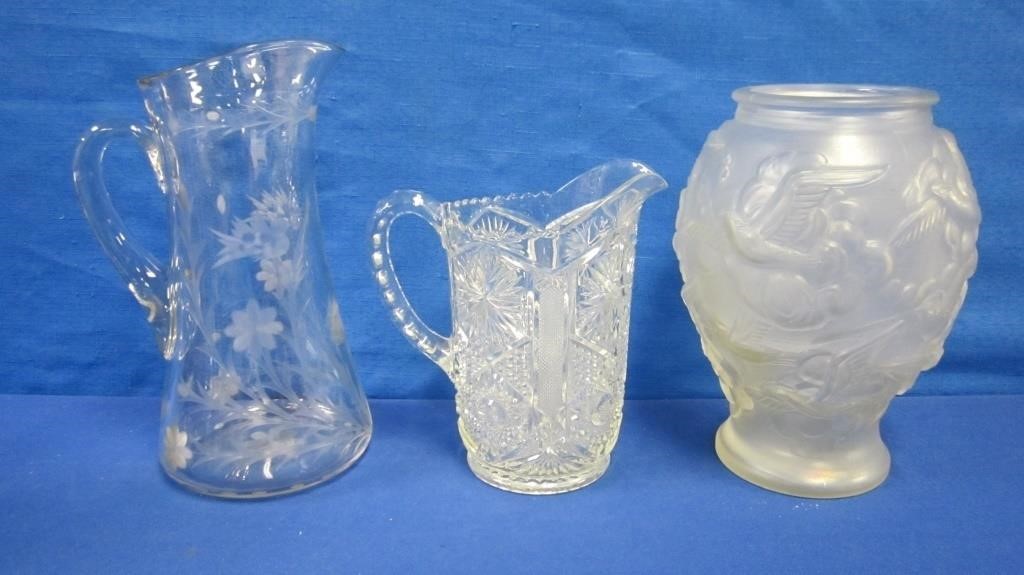 Glass Pitchers & Vase
