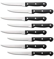 New 8 Triple Rivet 4.5" Steak Knife Set, Black