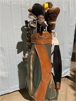 Vintage Golf Bag And Golf Clubs